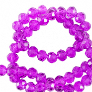 Top faceted beads 6x4mm disc Tillandsia Purple