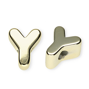 Acrylic letter beads letter Y Gold
