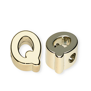Acrylic letter beads letter Q Gold
