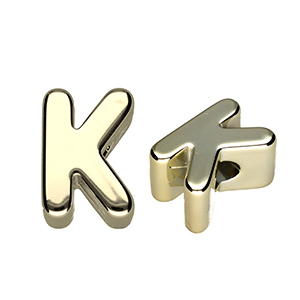 Acrylic letter beads letter K Gold