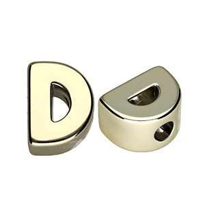 Acrylic letter beads letter D Gold