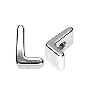 Acrylic letter beads letter L Silver