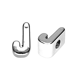 Acrylic letter beads letter J Silver