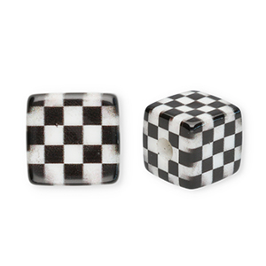 Acrylic beads square with cubes Black-White