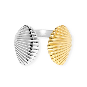 Stainless steel rings shell Silver-Gold