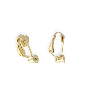 Eco-brass&reg; DQ&reg; European metal findings clip-on earrings with back Gold (Nickelfree)