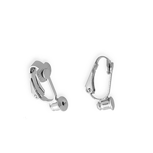 Eco-brass&reg; DQ&reg; European metal findings clip-on earrings with back  Antique Silver (Nickelfree)