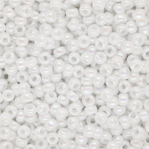 Miyuki seed beads 8/0 Opaque Ab White 8-471