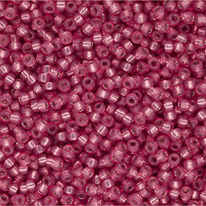 Miyuki seed beads 11/0 Silverlined Alabaster Dyed Dark Rose 11-646
