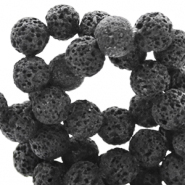 Natural stone beads Lava matt 8mm Lava Anthracite Grey