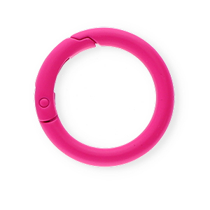 Colourful jewellery findings key chain ring Neon Pink