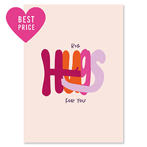 BY31&reg; Jewellery cards "Big hugs for you" Light Pink-Magenta Pink-Orange-Lilac Purple