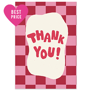 BY31&reg; Jewellery cards "Thank you" Dark Pink-Rust Red-Off White