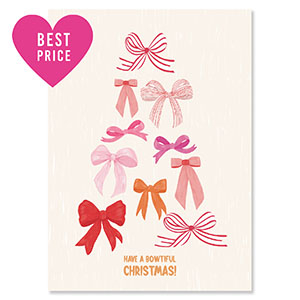 BY31&reg; Jewellery cards "Have a bowtiful Christmas!" Light Beige-Pink-Red-Warm Orange
