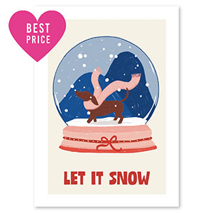 Jewellery cards "Let it snow" Off white-Red-Blue
