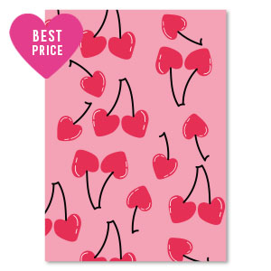 Jewellery cards "cherries" Pink