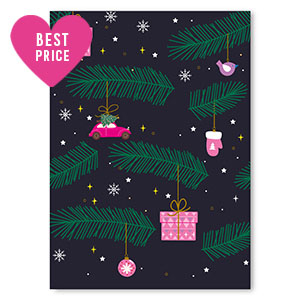 Jewellery cards Christmas Dark Blue-Pink
