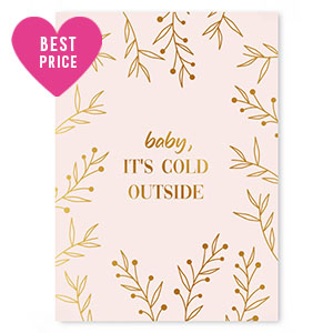 Jewellery cards "Baby, it's cold outside" Light Pink