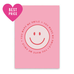 Jewellery cards "You make me smile" Pink