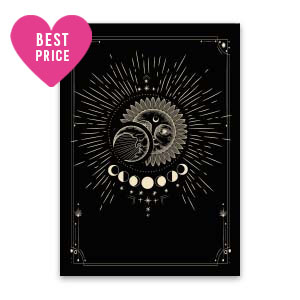 Jewellery cards sun & moon Black-Yellow