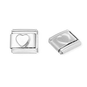 Stainless steel charms for italian bracelet heart Silver