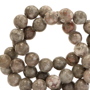 Natural stone beads Calcite 8mm Fossil Grey