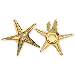 Stainless steel button covers starfish Gold
