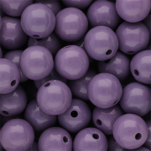 14 mm DQ acrylic beads shiny Purple Haze 18-3718 Tcx