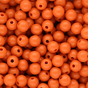 10 mm DQ acrylic beads shiny Orange Peel 16-1359 Tcx