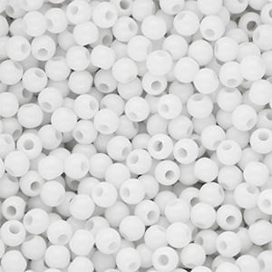 6 mm DQ acrylic beads shiny Snow White 11-0602 Tcx