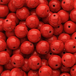 Beads Ceramic 12mm Red
