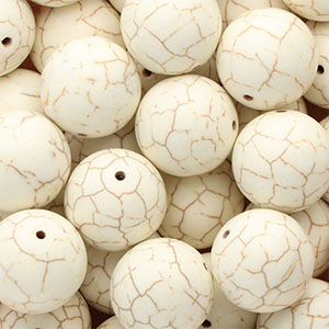 Beads Ceramic 20mm White