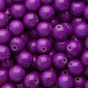 Beads Ceramic 12mm Aubergine Purple
