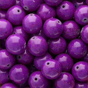 Beads Ceramic 16mm Aubergine Purple
