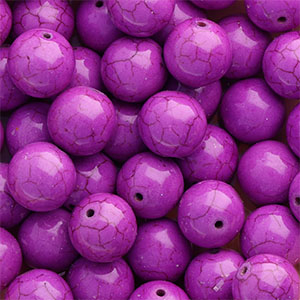 Beads Ceramic 16mm Purple