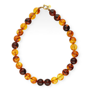 BY31&reg; 16mm acryl bead necklaces shiny Brown Amber-Gold