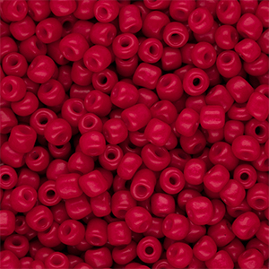 Glass seed beads 6/0 (4mm) Red