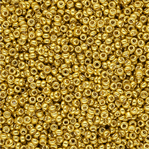 Glass seed beads 12/0 (2mm) Metallic Shine Yellow Gold