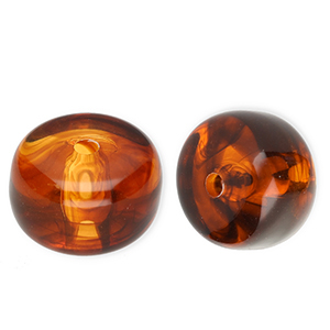 Acrylic beads disc Amber Brown-Marble
