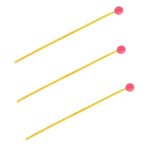BY31&reg; Stainless steel findings headpins with ball 35mm Gold-Magenta Pink