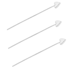 BY31&reg; Stainless steel findings headpins with heart 35mm Silver