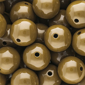 18 mm DQ acrylic beads shiny Wood Thrush Brown 17-1129 TCX