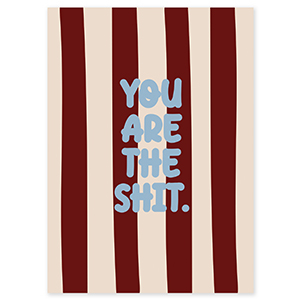 BY31&reg; Jewellery cards "You are the shit" Brown-Cr&eacute;me-Light Blue