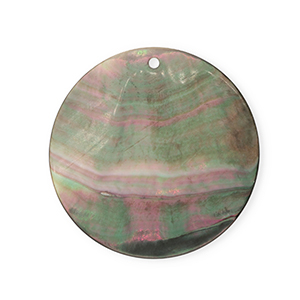 Shell pendants specials round Dark Grey-White