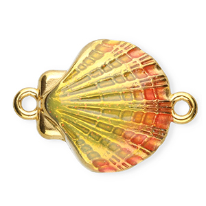 Stainless steel findings connector enamel shell Gold-Yellow-Pink
