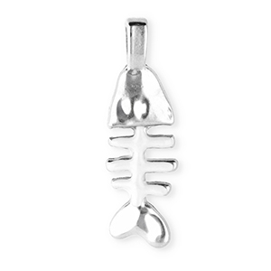 Stainless steel charms fishbone Silver