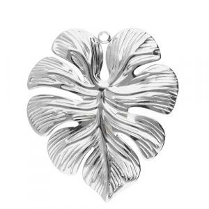Stainless steel charms leaf Silver
