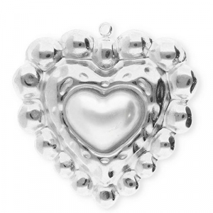 Stainless steel charms heart Silver-White
