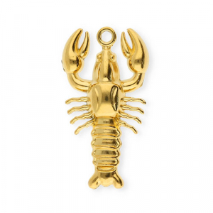 Stainless steel charms lobster Gold