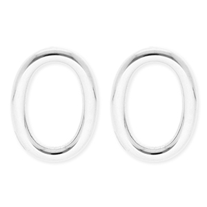 BY31&reg; Stainless steel earrings / earpin oval Silver